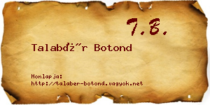 Talabér Botond névjegykártya